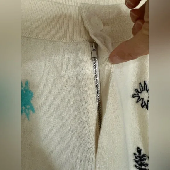 Nwt Barrie Womens Cashmere Embroidered Crystal Pants Cream White Size M $1890 - Picture 4 of 9